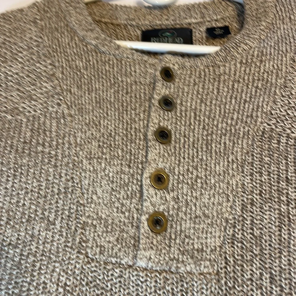 Redhead Brown Tweed Cotton Blend Sweater with Button Packet Size XL